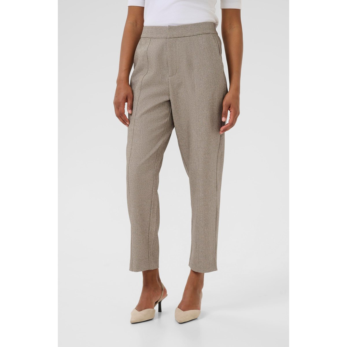 Pantalon de costume beige feather gray melange, KAFFE