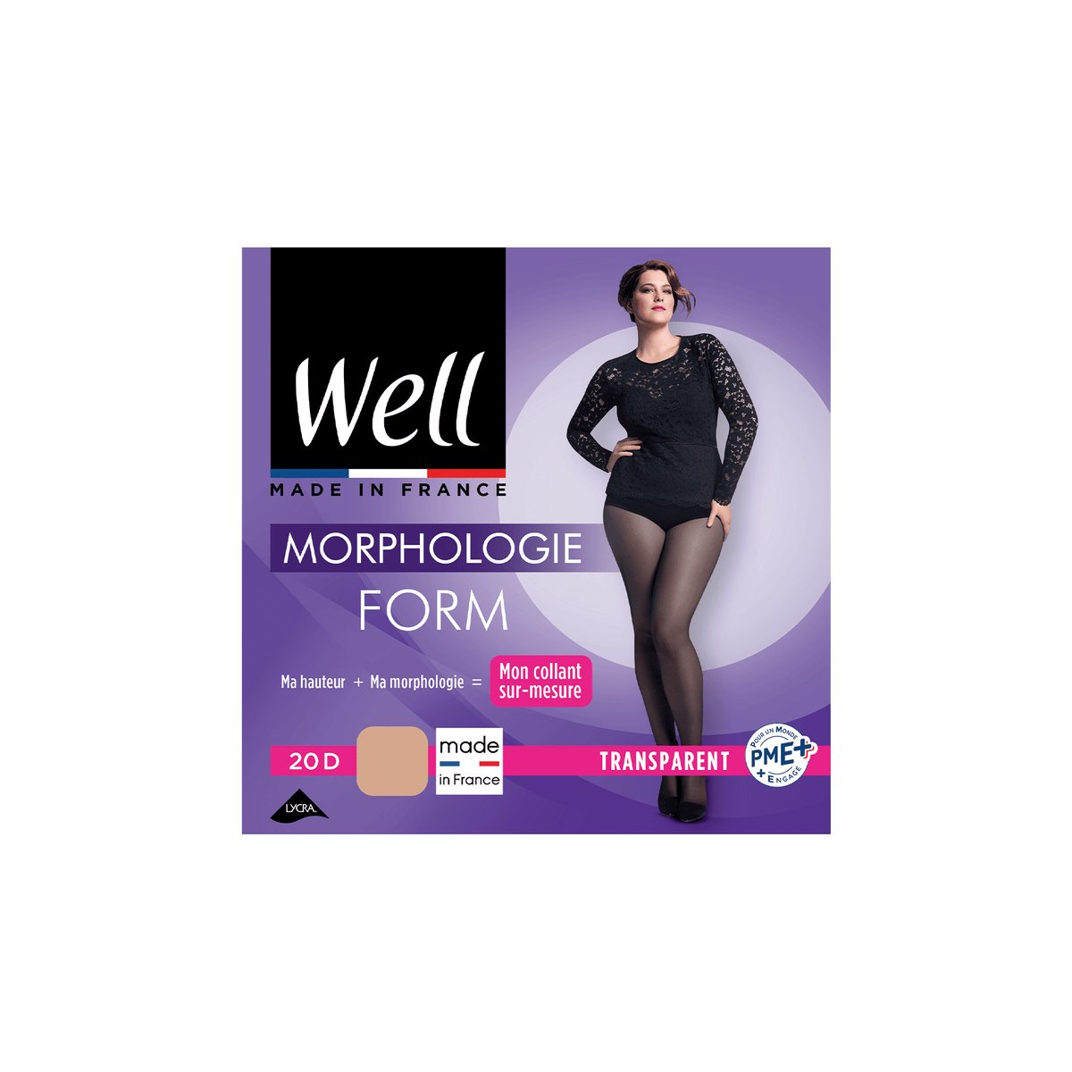 Collants transparents 20D MORPHOLOGIE beige lumineux, WELL