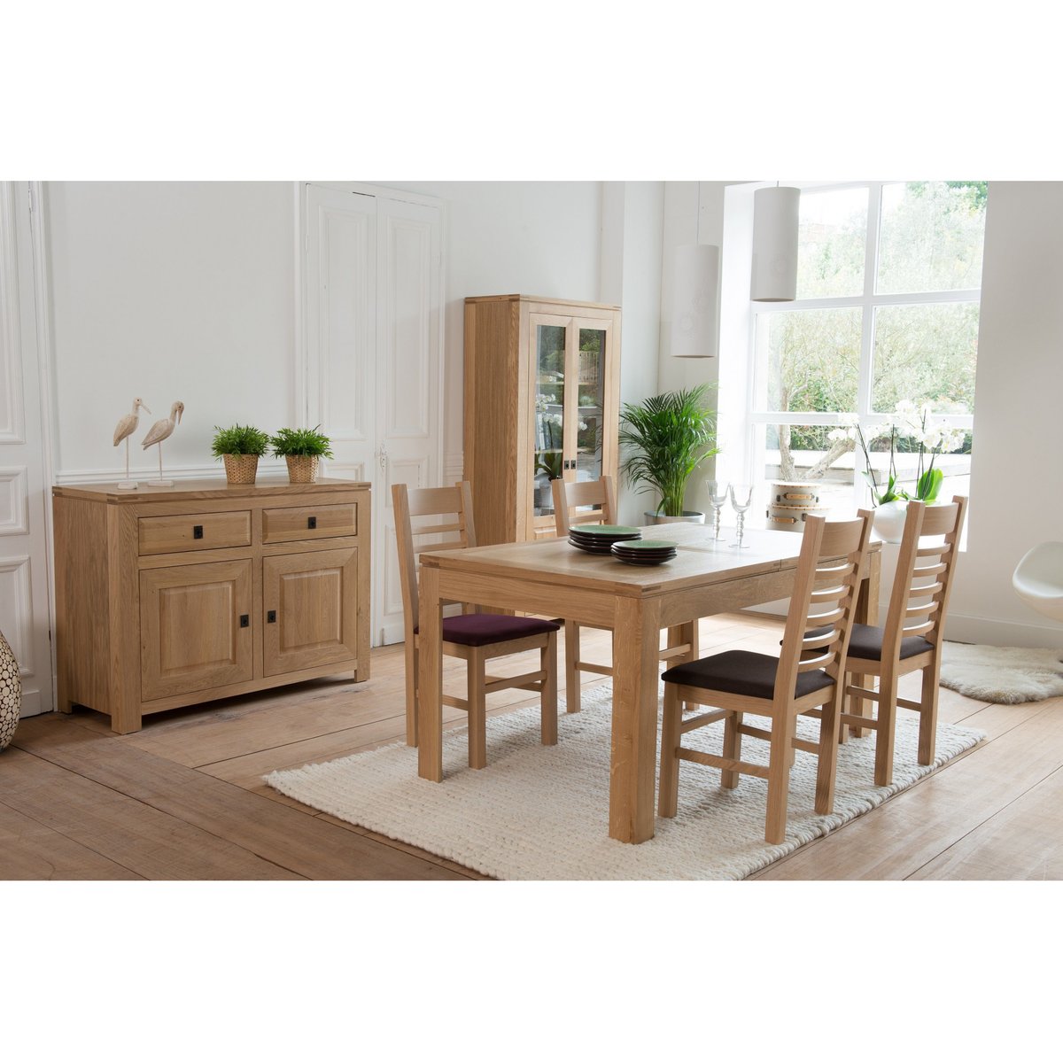 Table rectangulaire extensible en chêne clair L160/240 - BOSTON bois clair, HELLIN, DEPUIS 1862