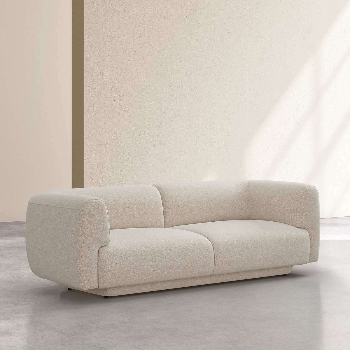 Canapé en tissu texturé AUSTIN beige, HABITAT