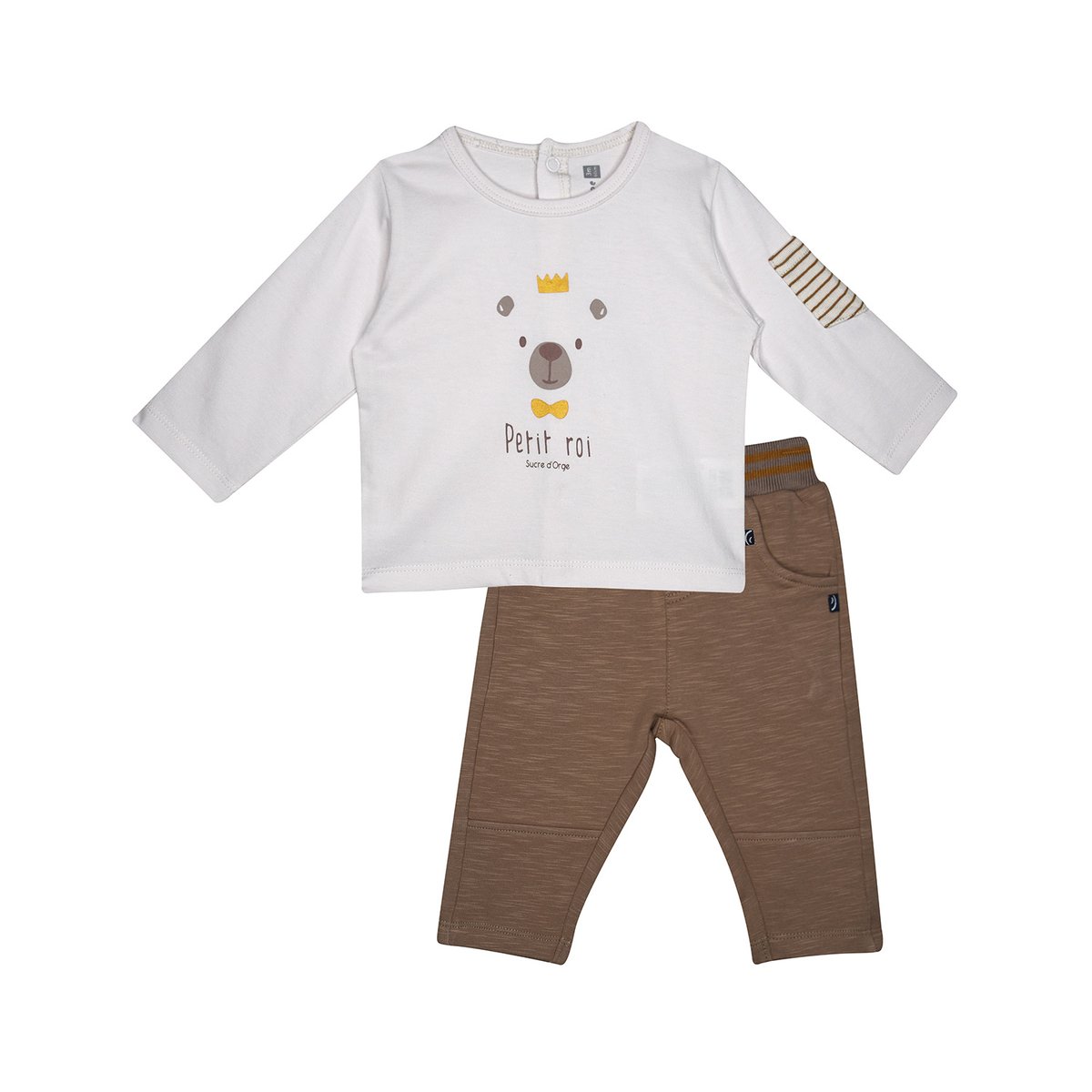 Ensemble tshirt pantalon pedro maille beige, SUCRE D'ORGE