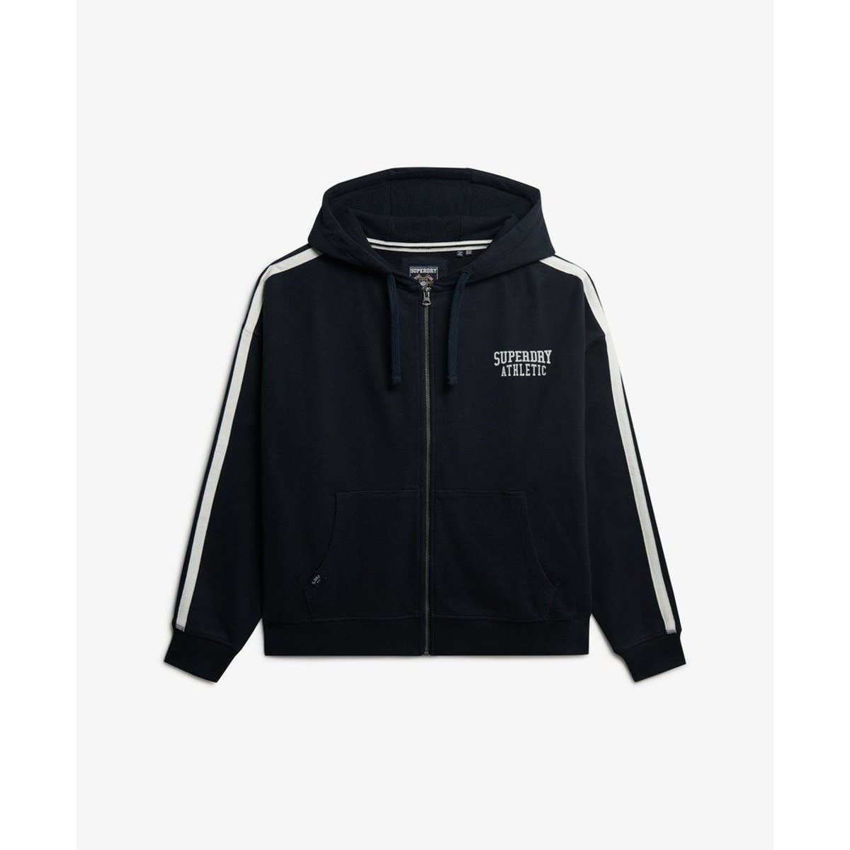 Sweat à capuche zippé décontracté Athletic Essentials bleu marine éclipse, SUPERDRY