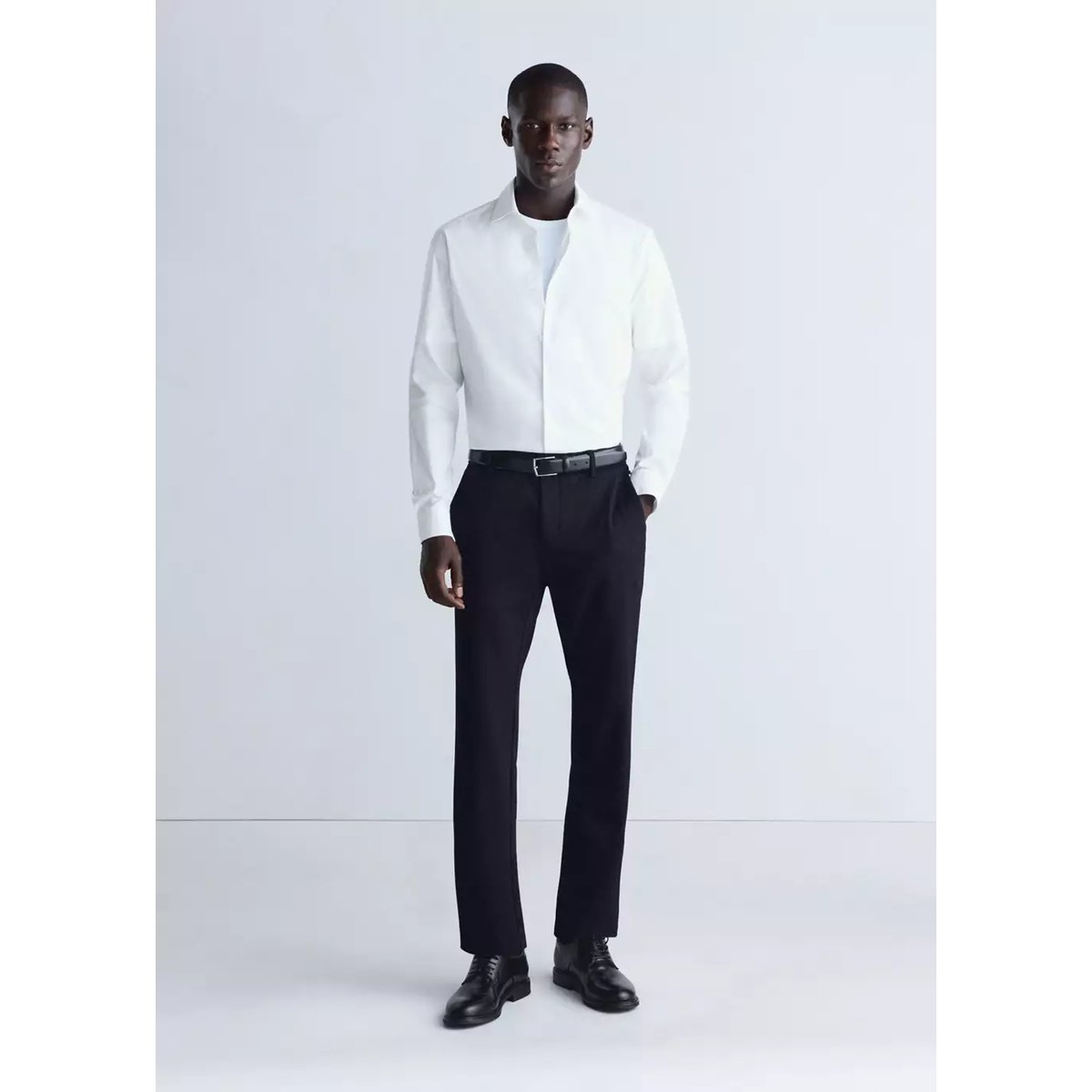 Chemise coton comfort stretch non-iron blanc, MANGO MAN