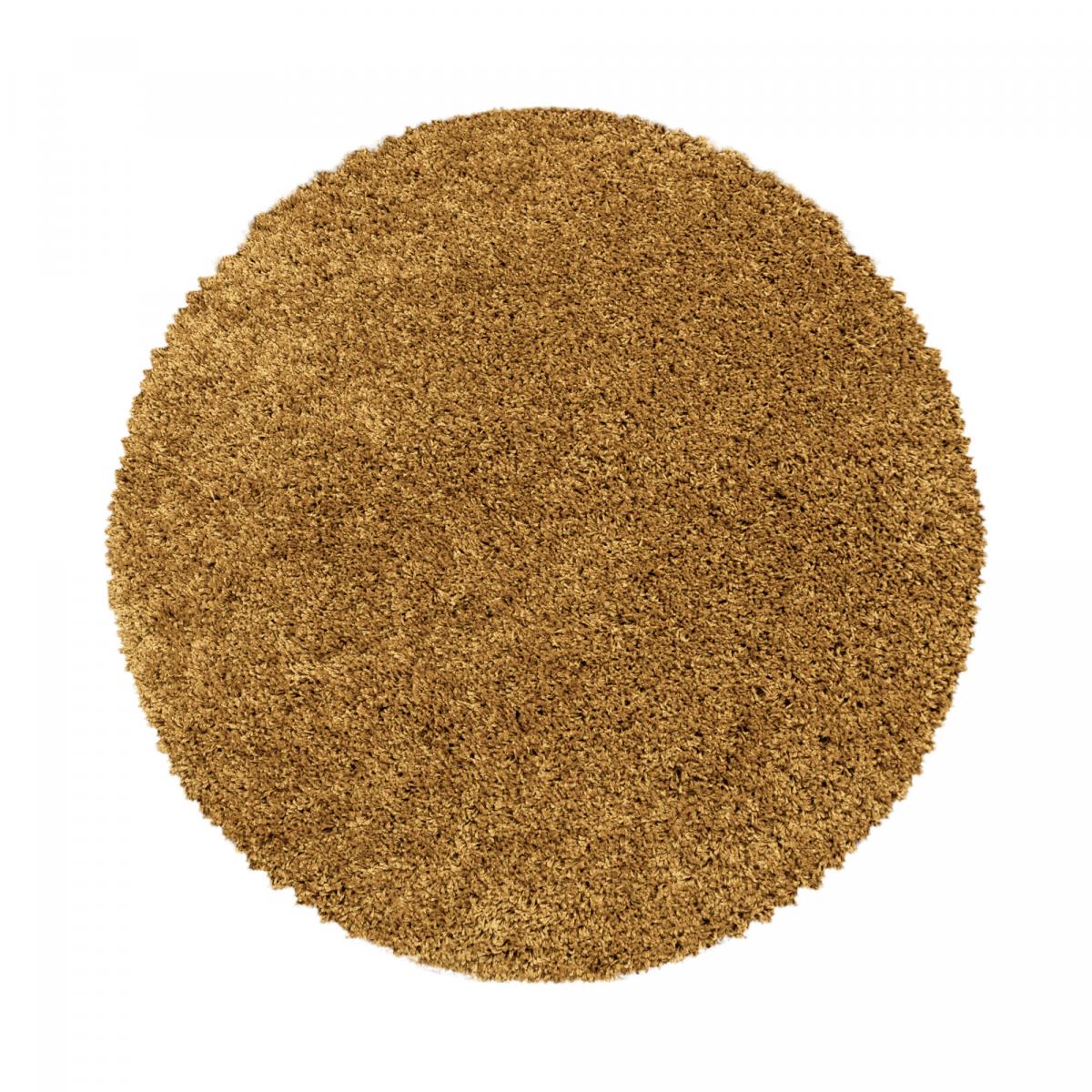 Tapis poils longs shaggy tissé motif uni UNI I or, UN AMOUR DE TAPIS