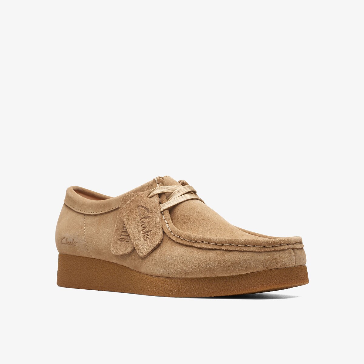 Chaussures Wallabee Evo en cuir suédé camel, CLARKS