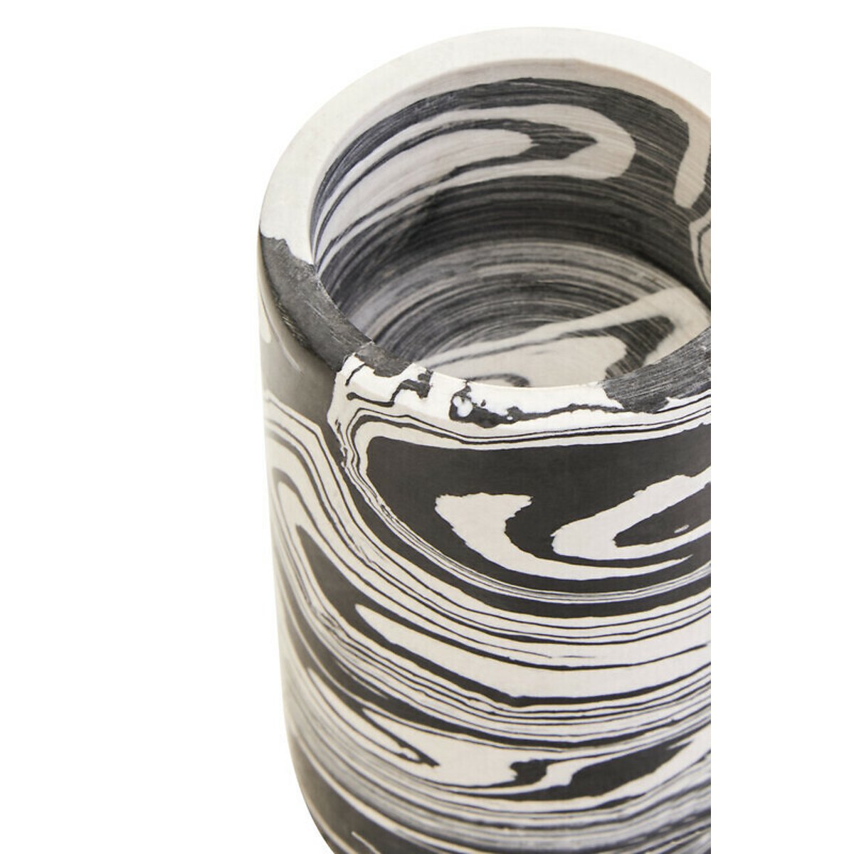 Marble Two Way Candle Holder in Black/White black, FIFTY FIVE SOUTH