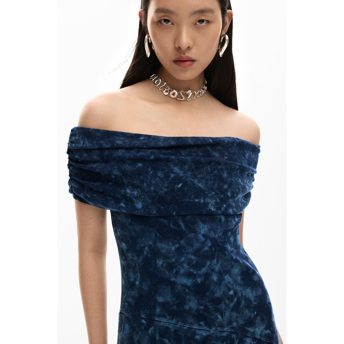 Robe tie-dye asymétrique bleu, DESIGUAL