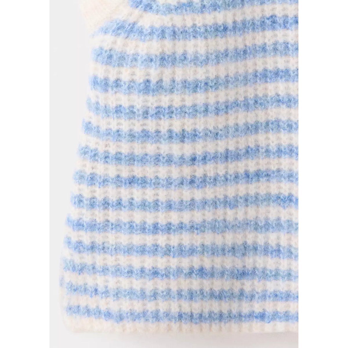 Gilet maille rayures bleu ciel, MANGO BABY