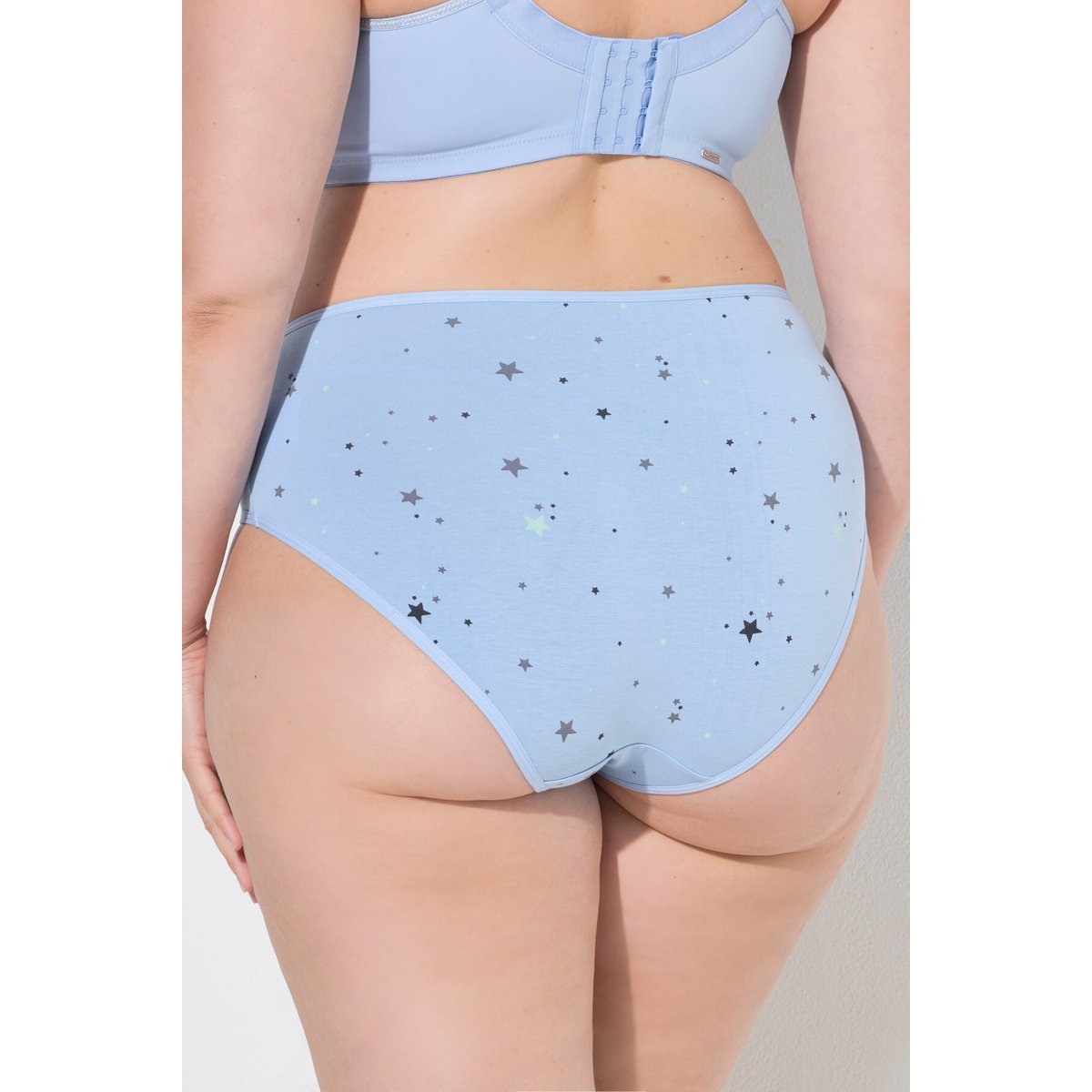Lot de 5 culottes midi, étoiles/uni gris foncé, ULLA POPKEN