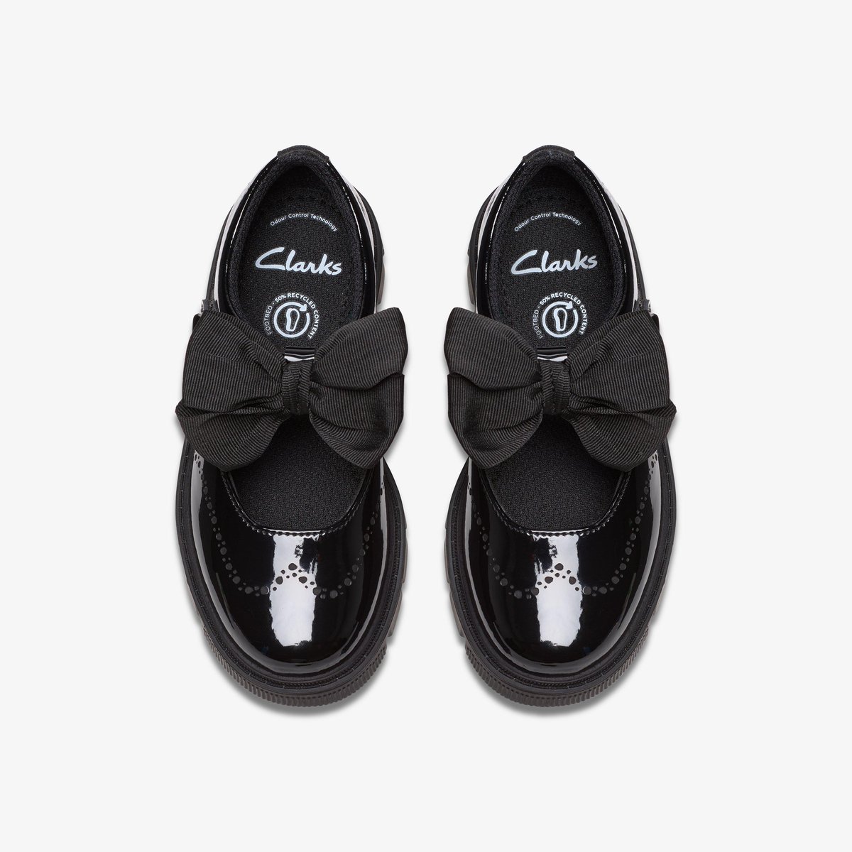 Ballerines Cuir Coupe Large LORCAM JANE K noir, CLARKS