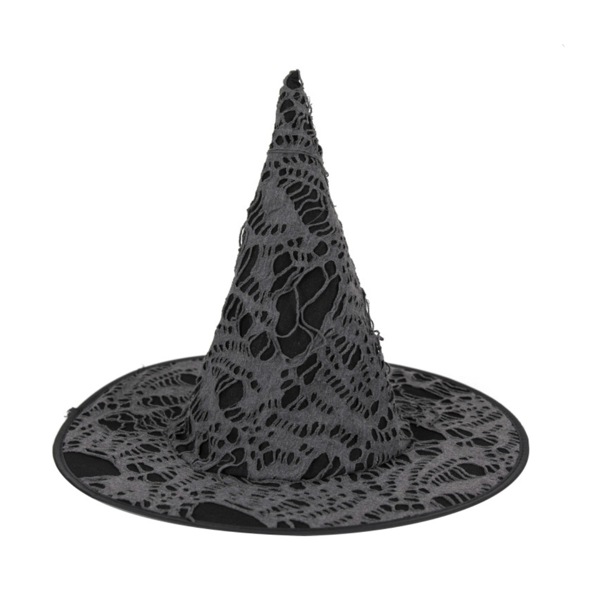 Chapeau de sorciere avec toile d'araignee couleur unique, PARTY PRO