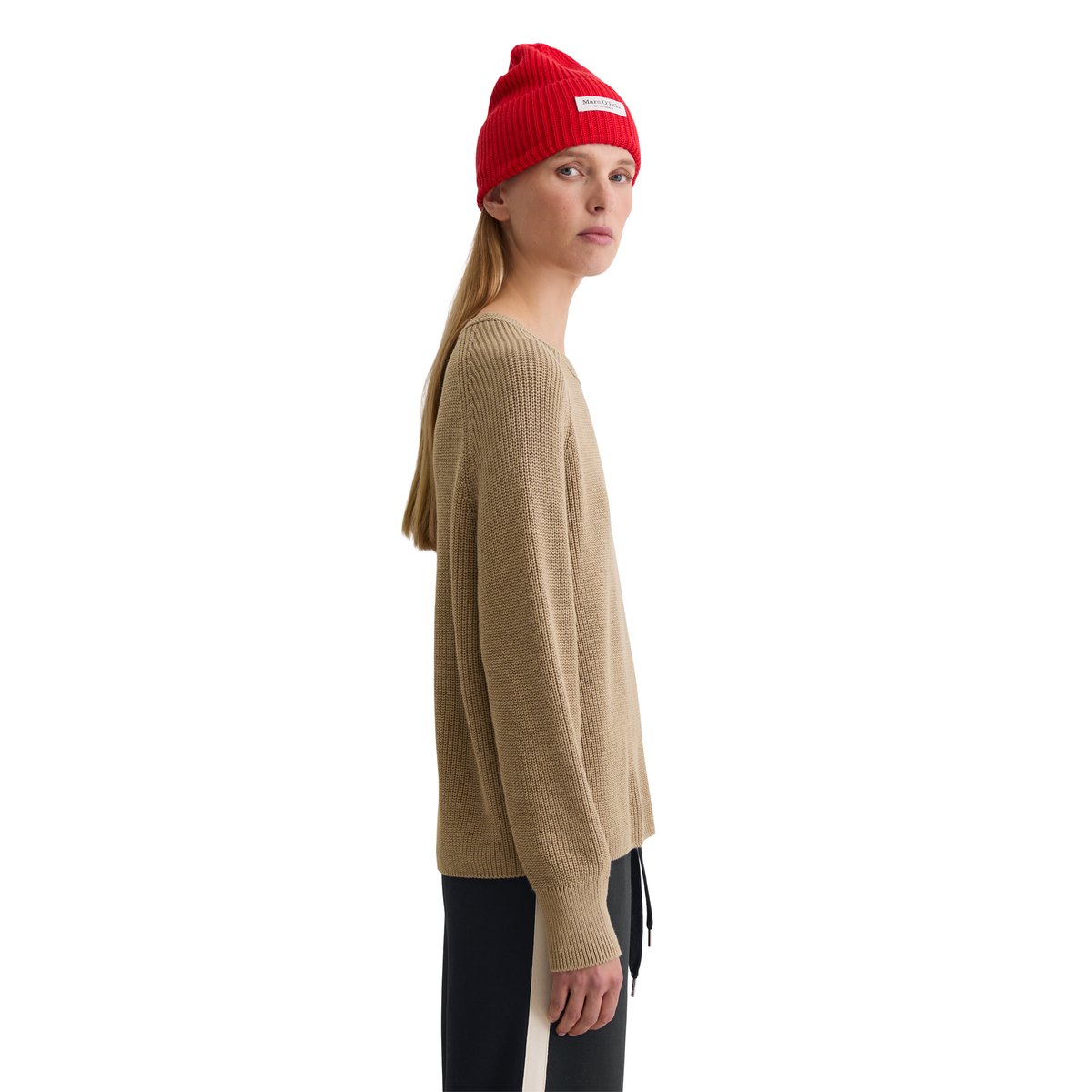 DfC Pullover loose en coton organique lourd marron, MARC O'POLO