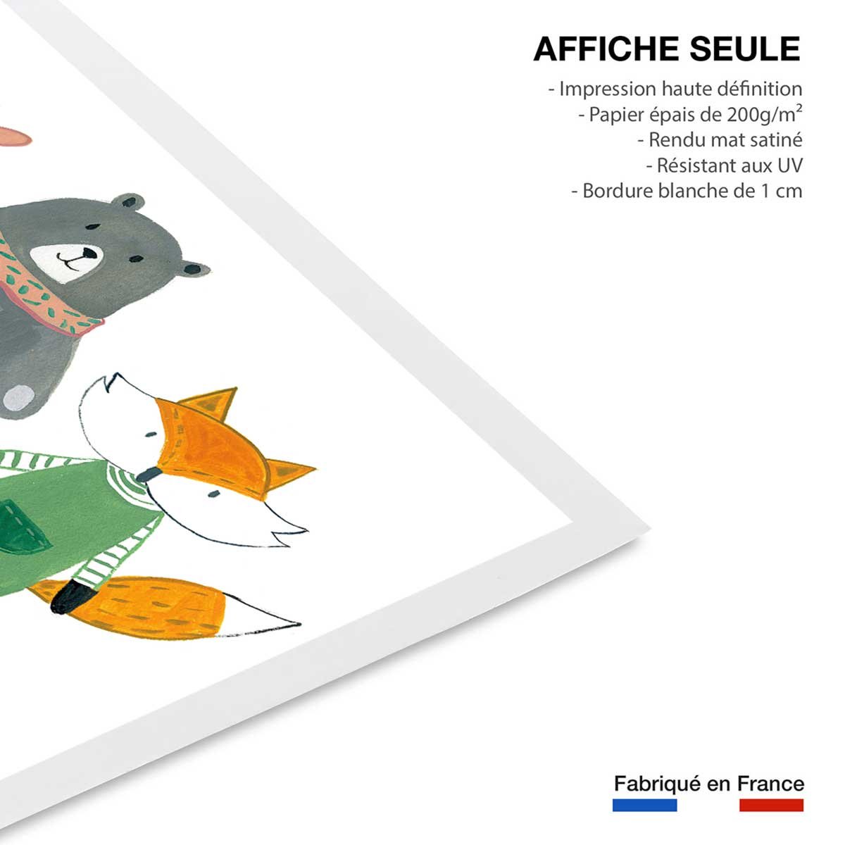 Affiche enfant copains de quartier affiche seule, HEXOA