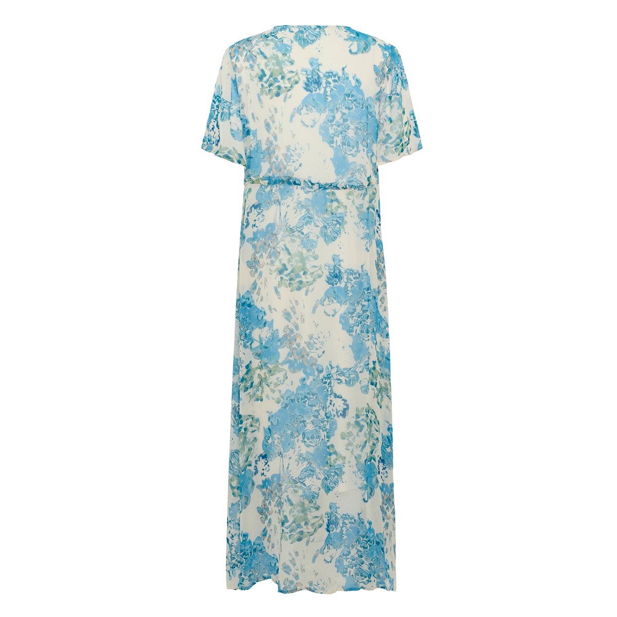 Robe blanc off white w. blue flowers, CREAM