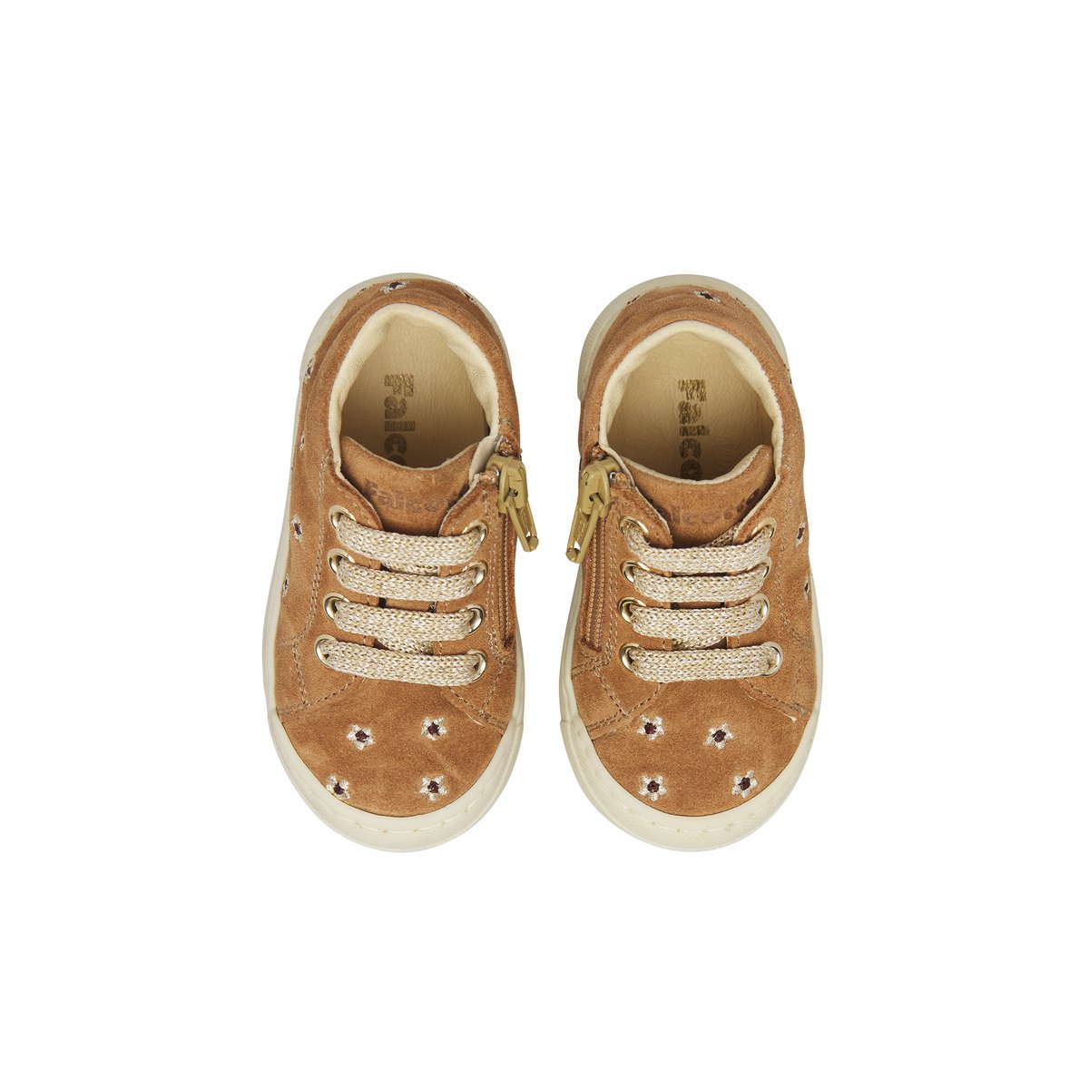 Baskets en suède SNOPES EMBR.DAISIES ZIP blanc-brun-, FALCOTTO