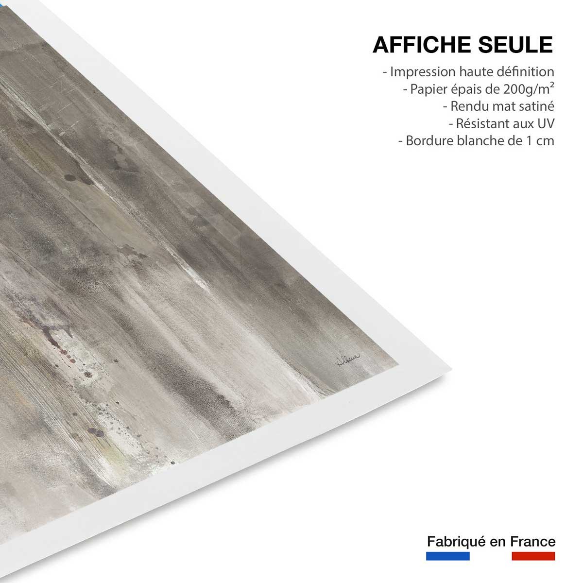 Affiche Cheval blanc aquarelle affiche seule, HEXOA