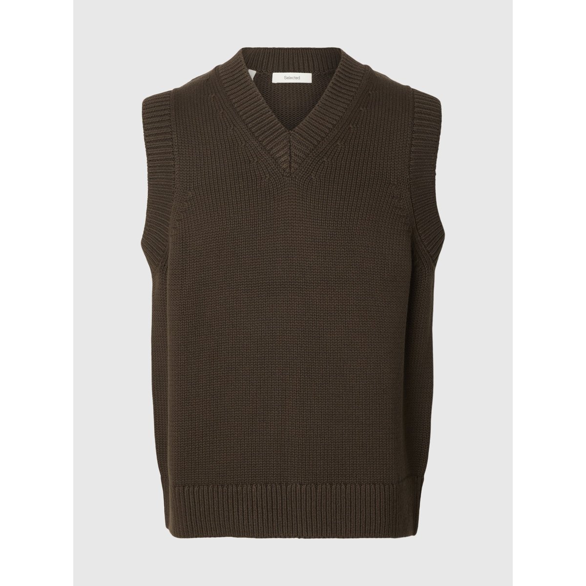 Gilet Tricoté marron - turkish coffee1, SELECTED