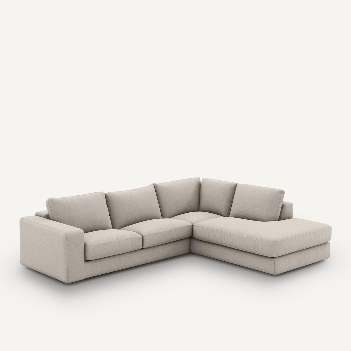 Hoekbank met structuur in viscose en linnen, Skander naturel, AM.PM