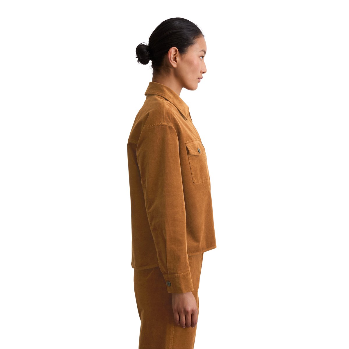 Survêtement en velours côtelé boxy en coton-modal-stretch marron clair, MARC O'POLO
