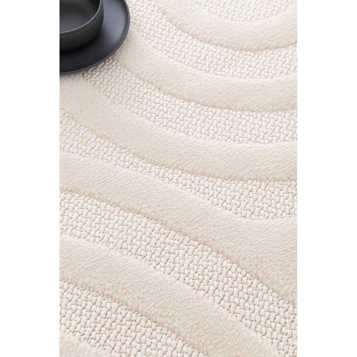 Tapis doux à effet tridimensionnel tons neutres TRIANON beige sable, AFK LIVING