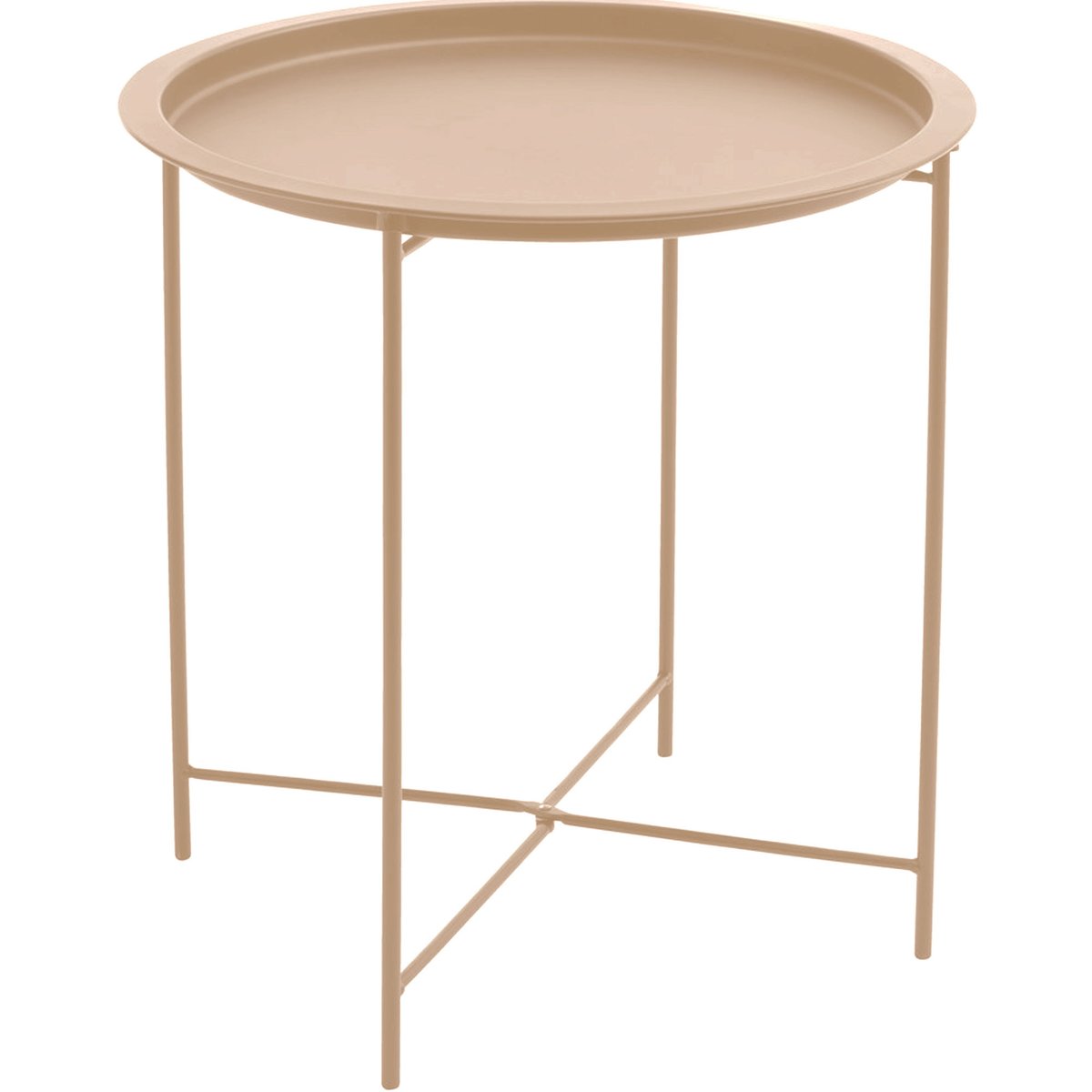 Table d'appoint ronde en métal beige 47x47x51cm beige, WADIGA