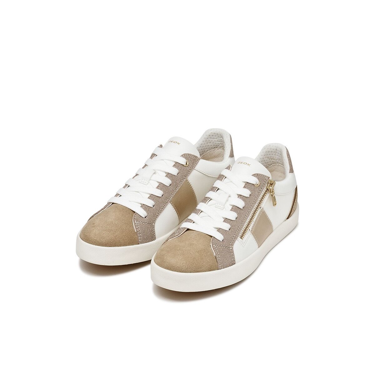 Baskets respirantes zippées, BLOMIEE blanc/beige, GEOX