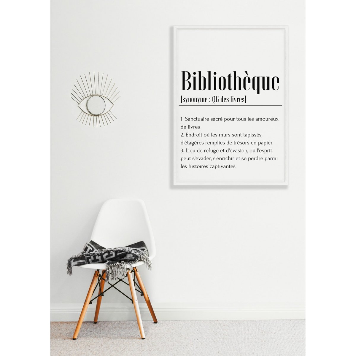 Affiche Définition Bibliothèque blanc, L'AFFICHERIE