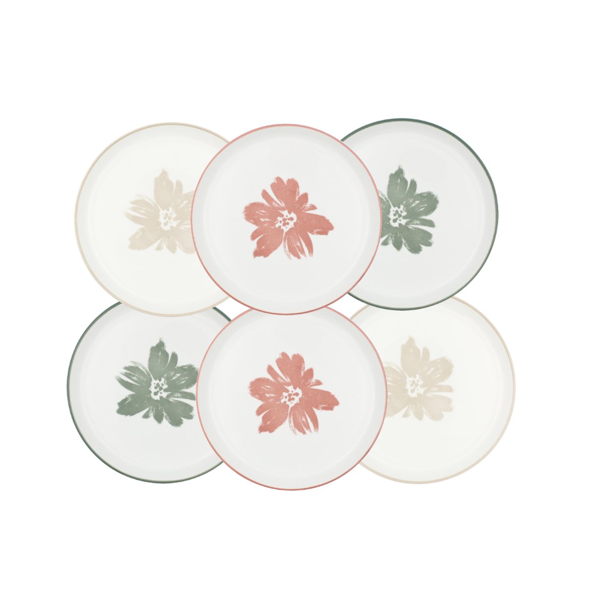 Lot de 6 assiettes à dessert, HANAE multicolore, ARTIME