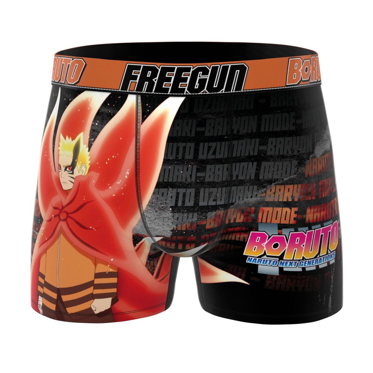 Lot De 3 Boxers Boruto noir/orange/gris, FREEGUN
