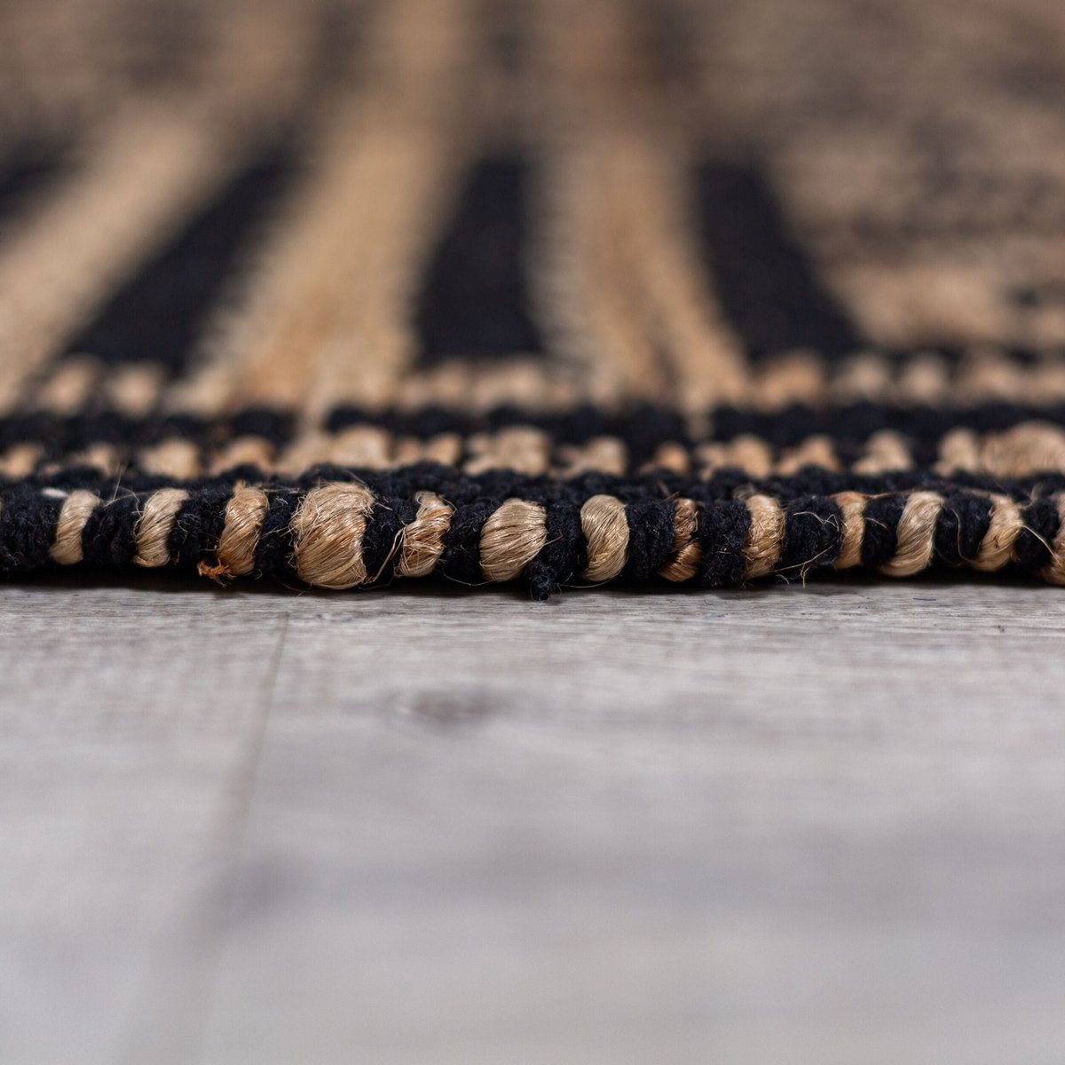 Tapis en jute MEANDER noir, FLAIR RUGS