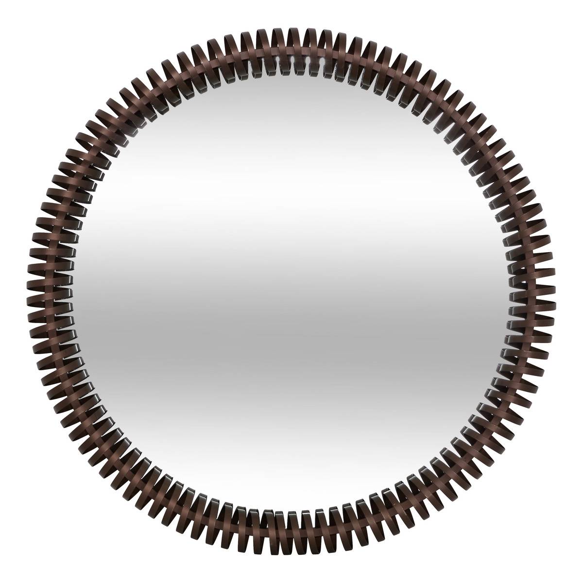Miroir rond en métal BARREL marron tonka, ATMOSPHERA