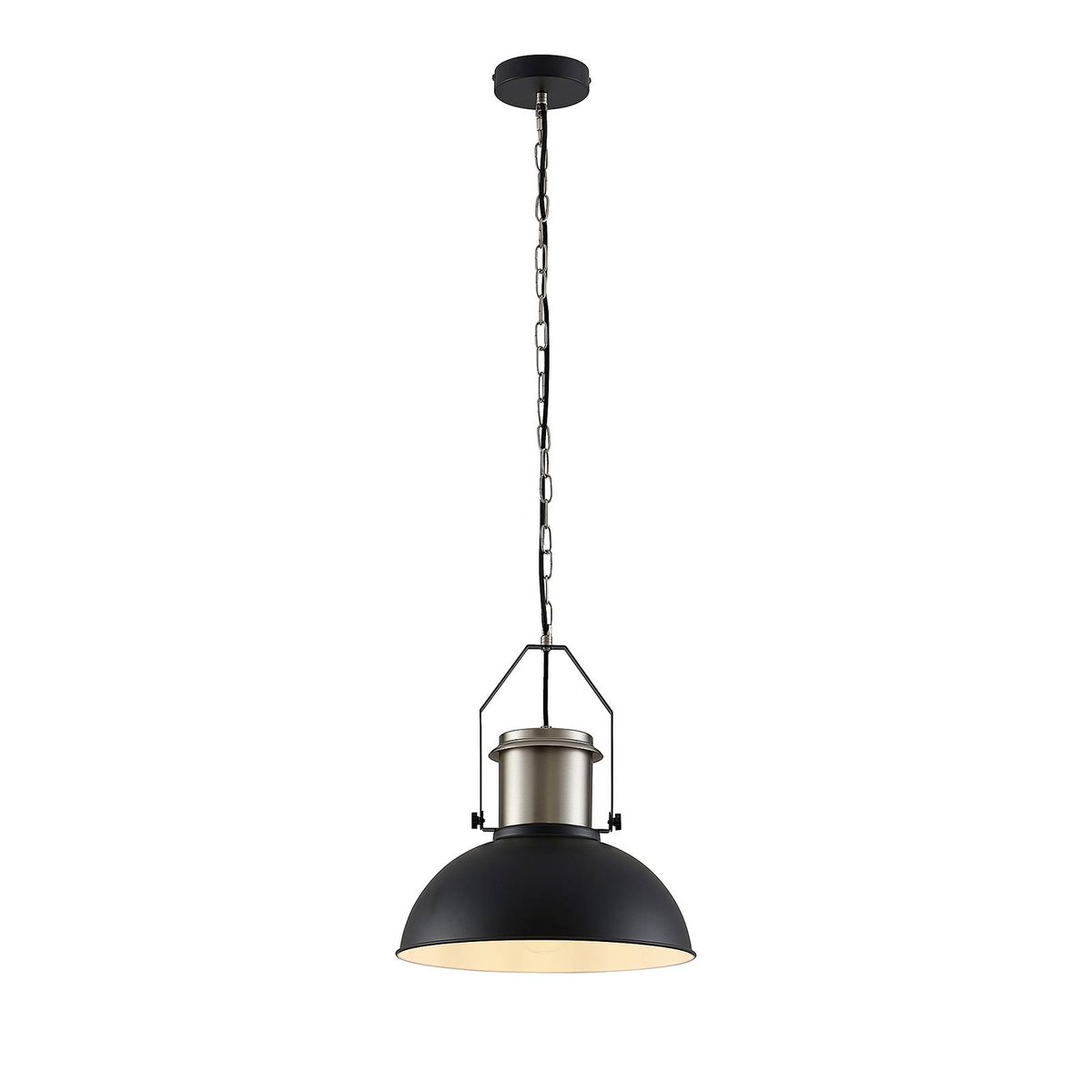 Suspension en métal industrielle, Freitjof noir mat, nickel mat, LINDBY