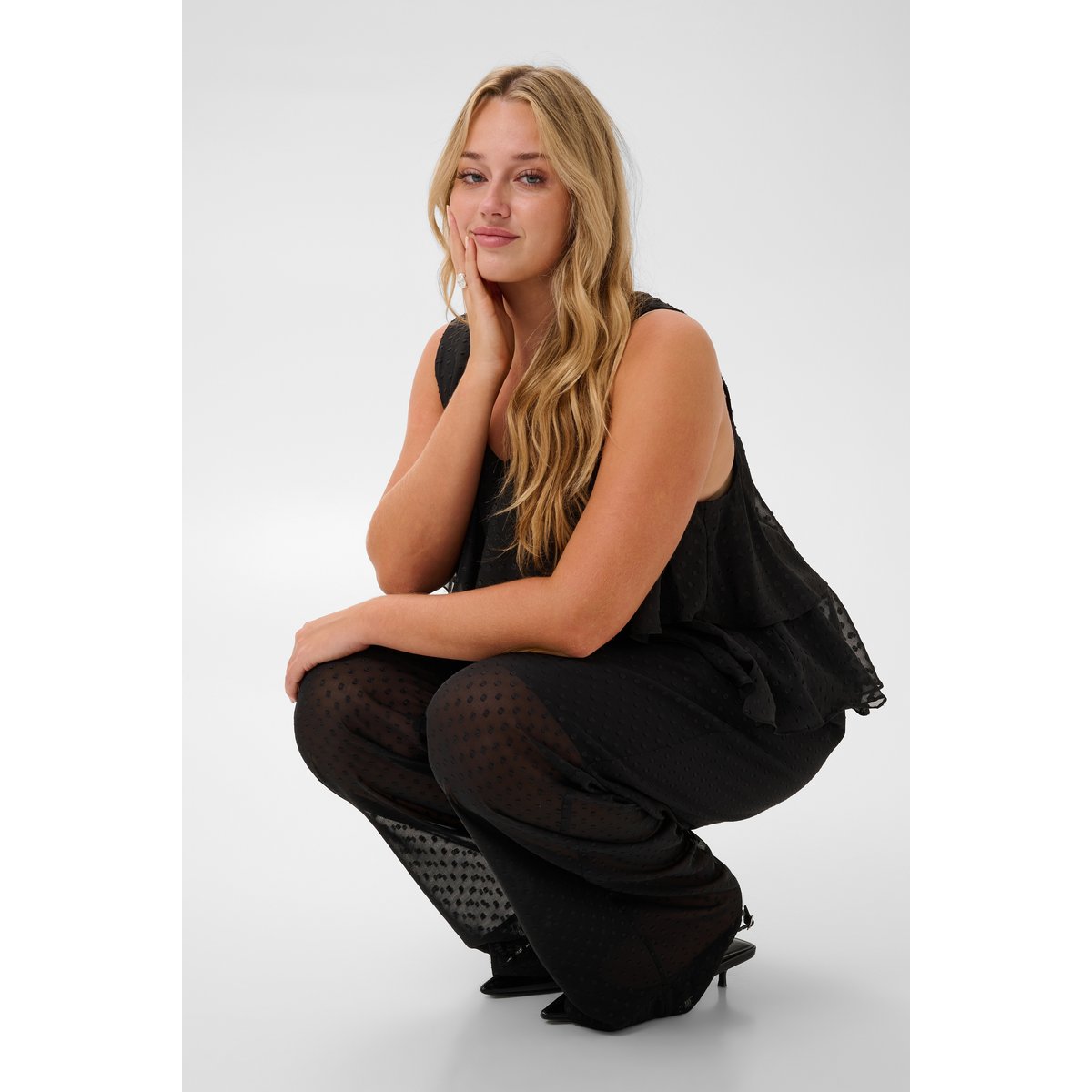 Pantalon casual noir, KAFFE CURVE