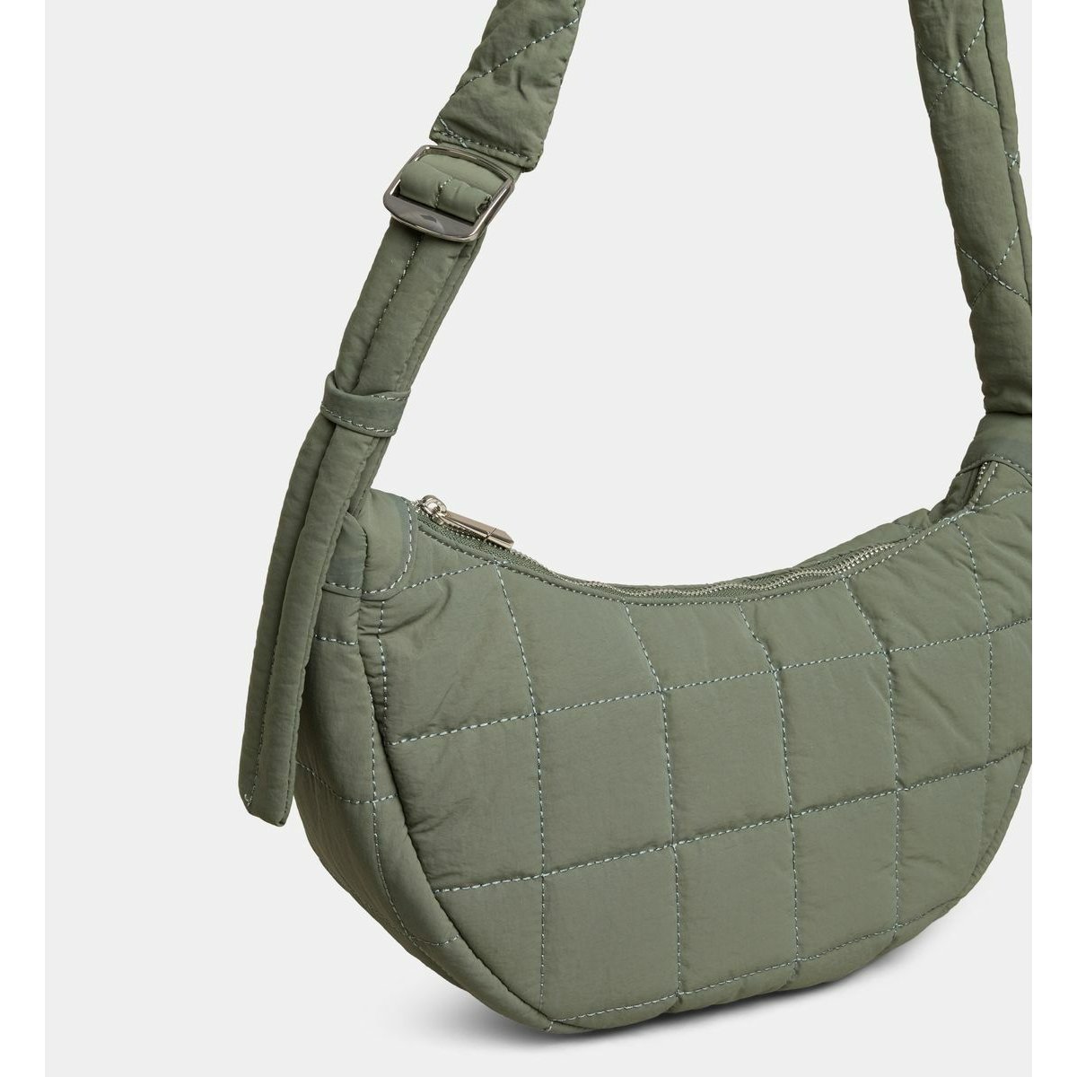 Sac à main demi lune una puffy matelassé kaki, GALERIES LAFAYETTE