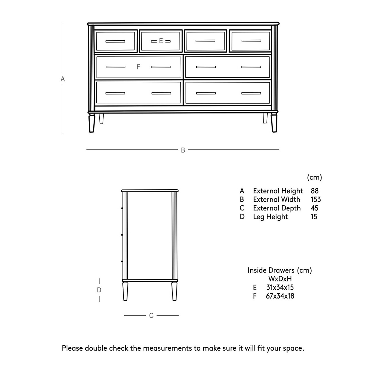 Claudine Mango Wood 8 Drawer Chest Of Drawers light wood, SWOON
