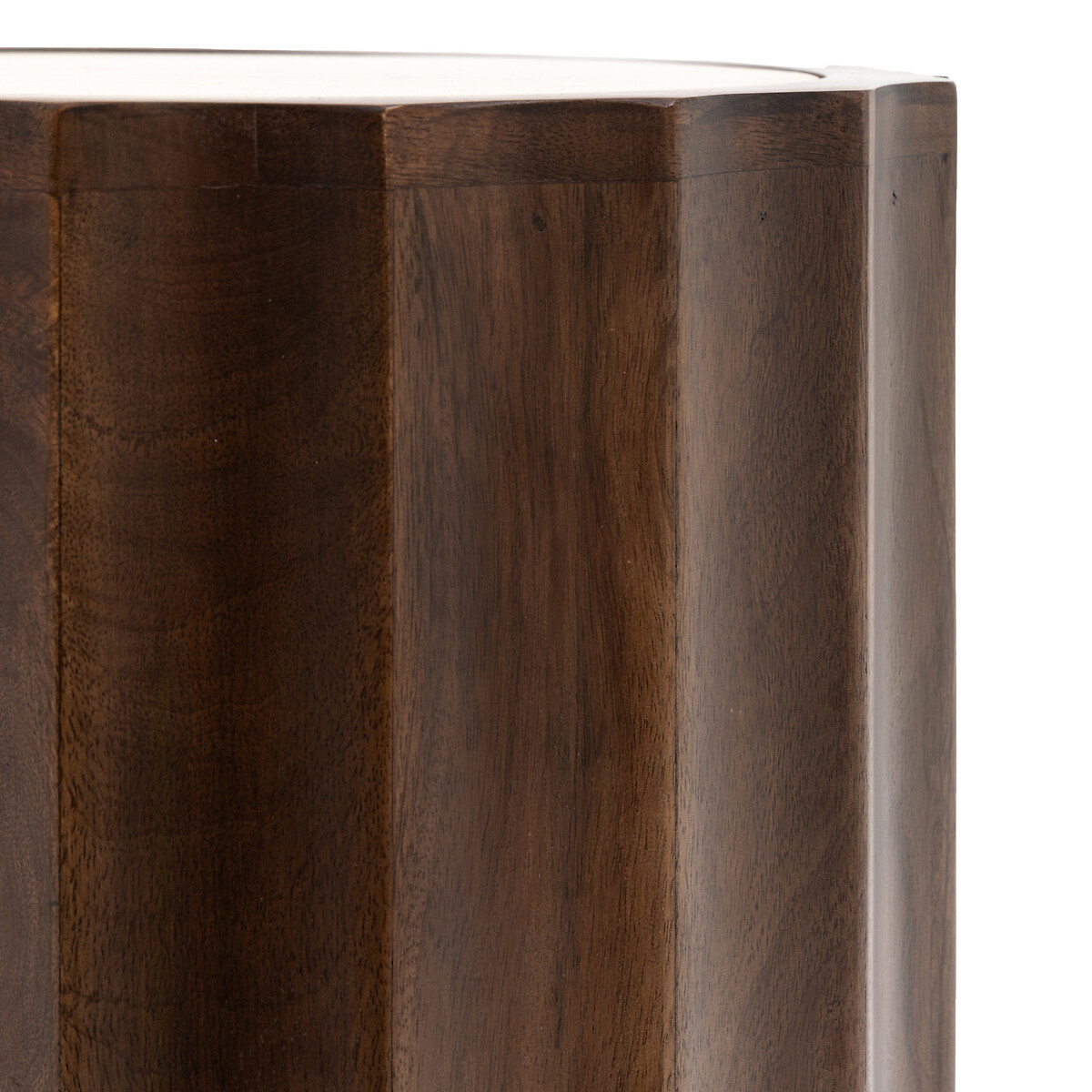 Cypress Travertine & Mango Wood Side Table dark wood, ÉDITÉ