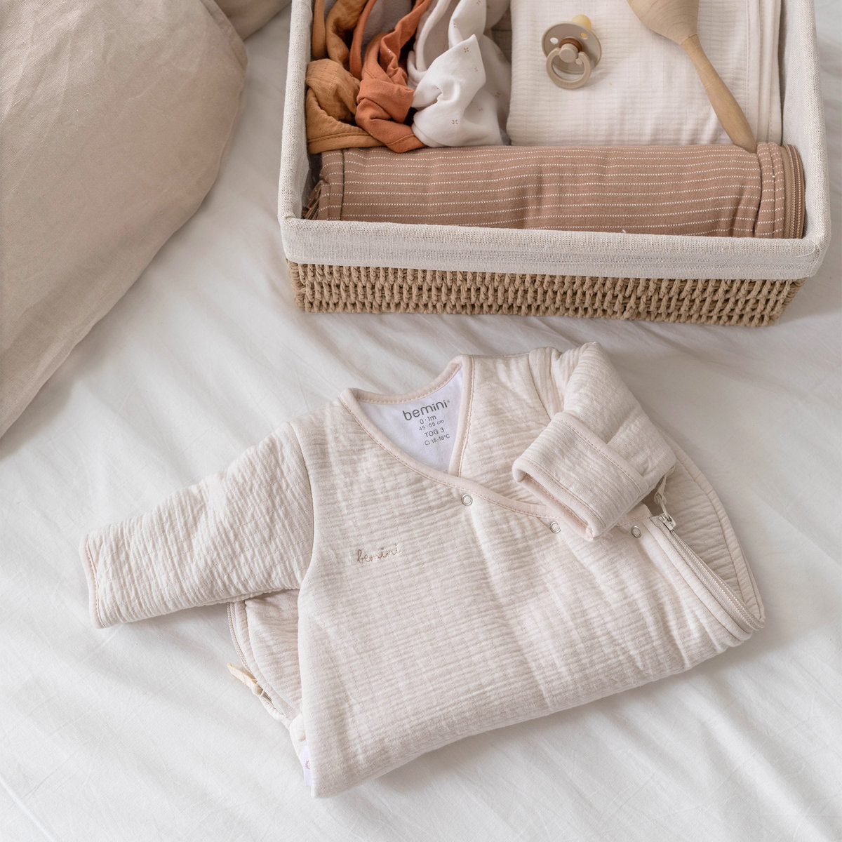 Gigoteuse avec moufles hiver - TOG 3 Moelleux bien chaud pudding, BEMINI