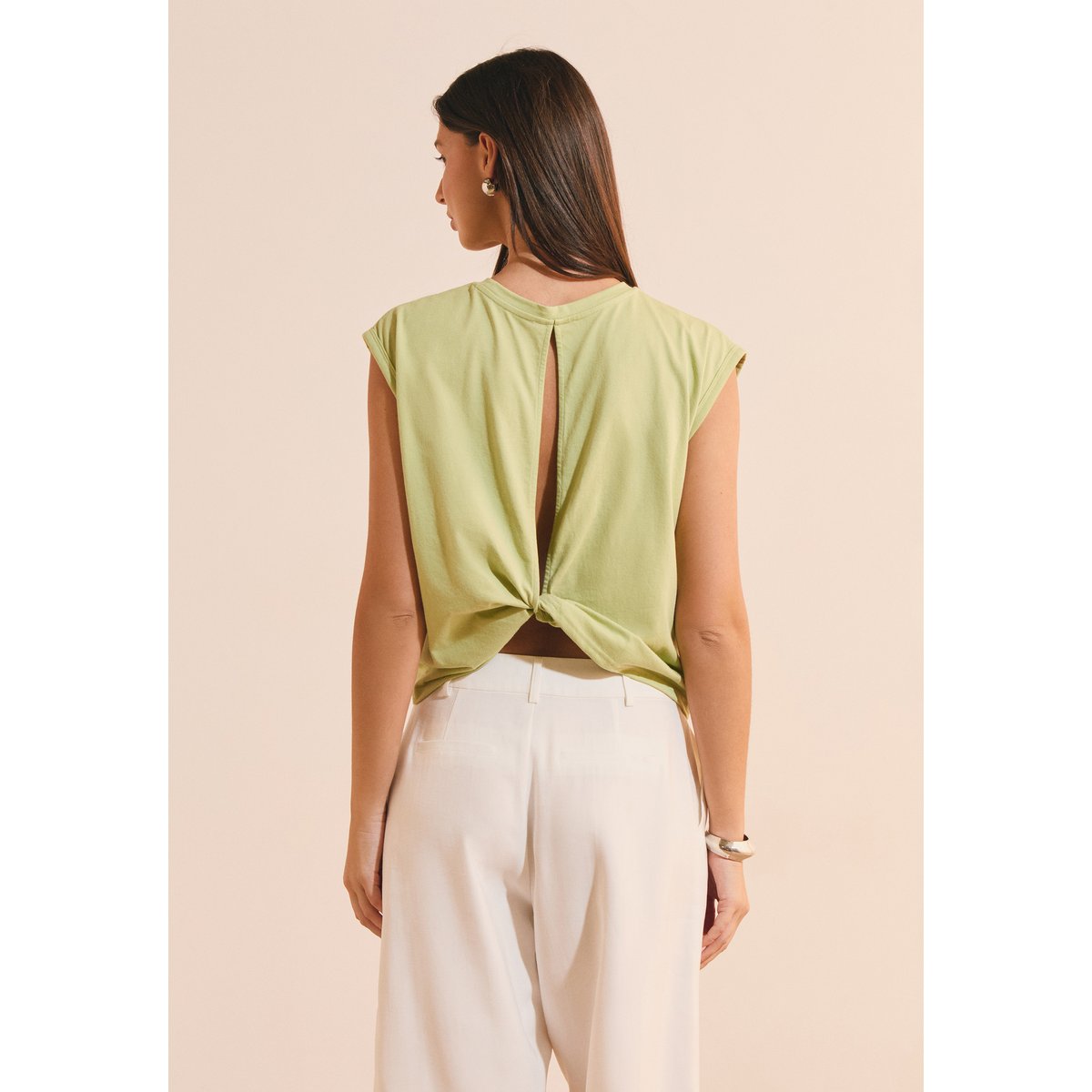 T-shirt col rond avec coton ALEXANDRE TS anis absinthe, ETAM