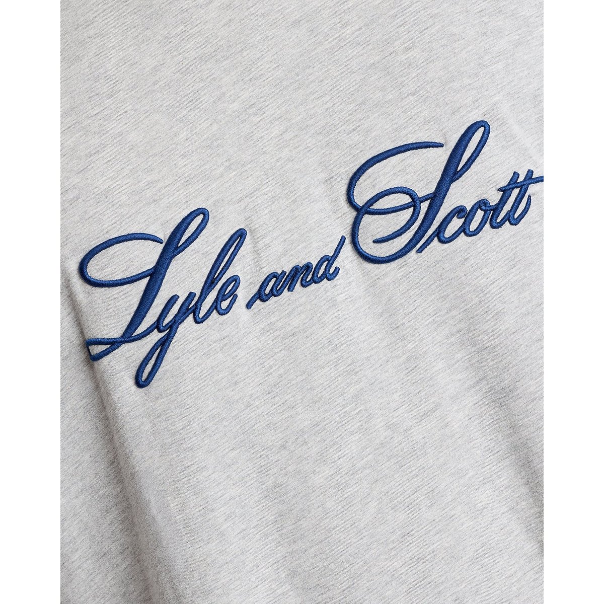 T-shirt logo script col rond gris archive chiné, LYLE & SCOTT