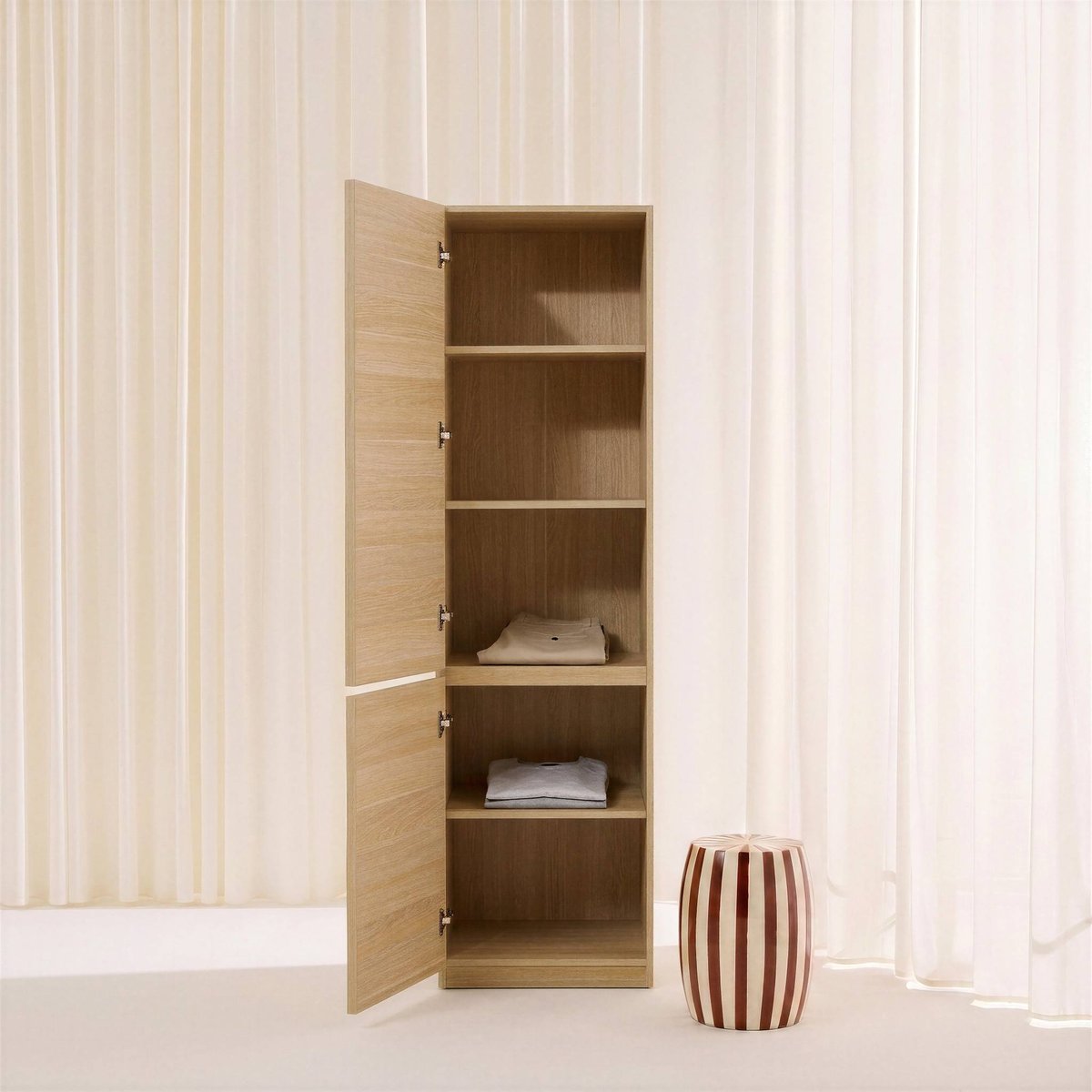 Module dressing décor bois 2 portes 5 niveaux KUBA naturel, SWEEEK