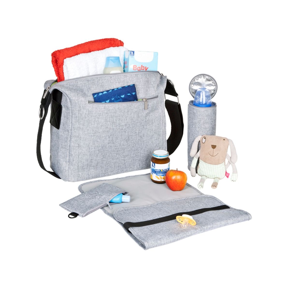 Sac à langer Label malette Update gris chiné, LASSIG