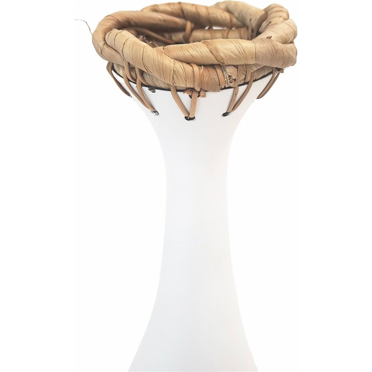 Vase en bambou tressé forme organique blanc et naturel tressage végétal, RECOLLECTION