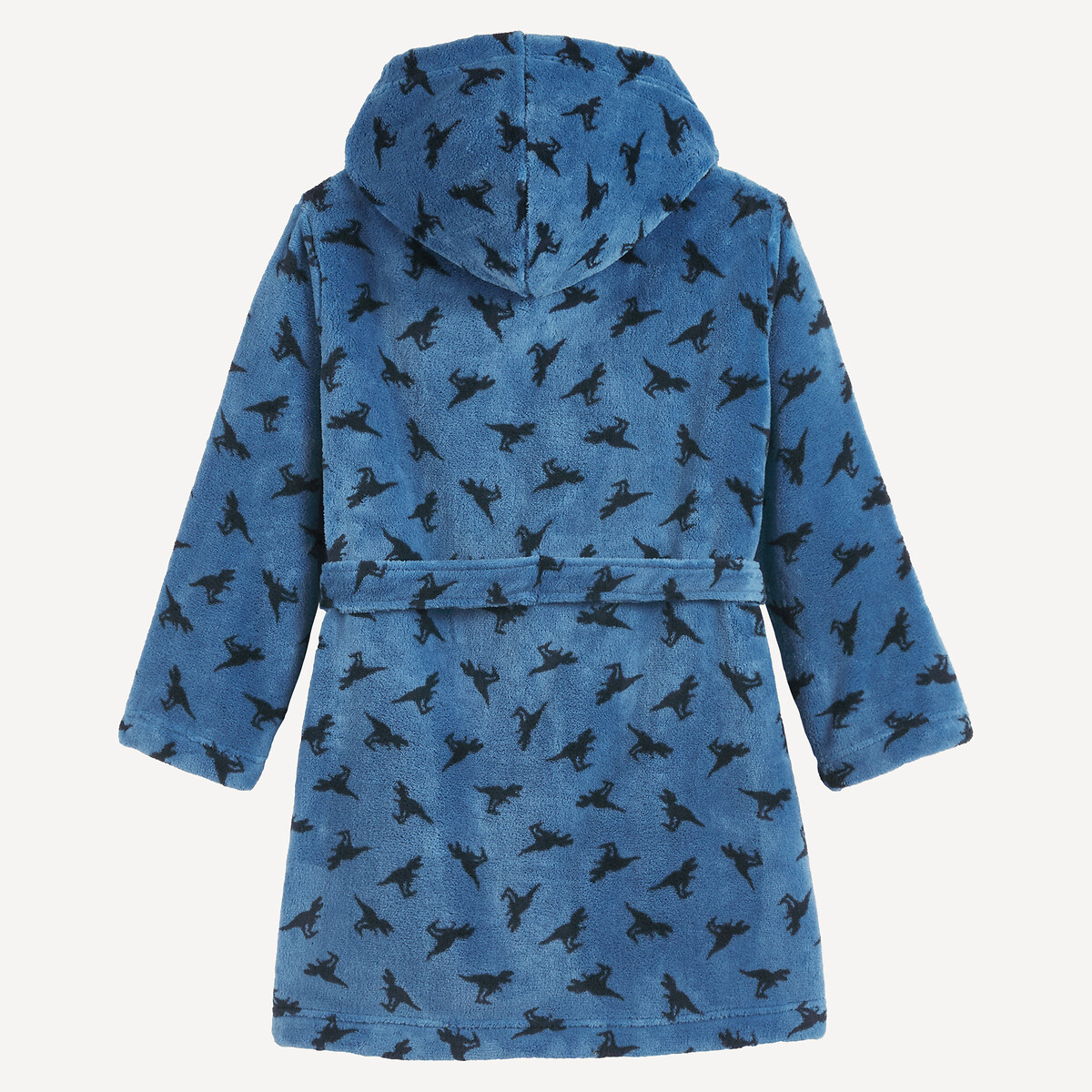 Roupão com capuz em tecido polar, com motivo de dinossauros azul, LA REDOUTE COLLECTIONS