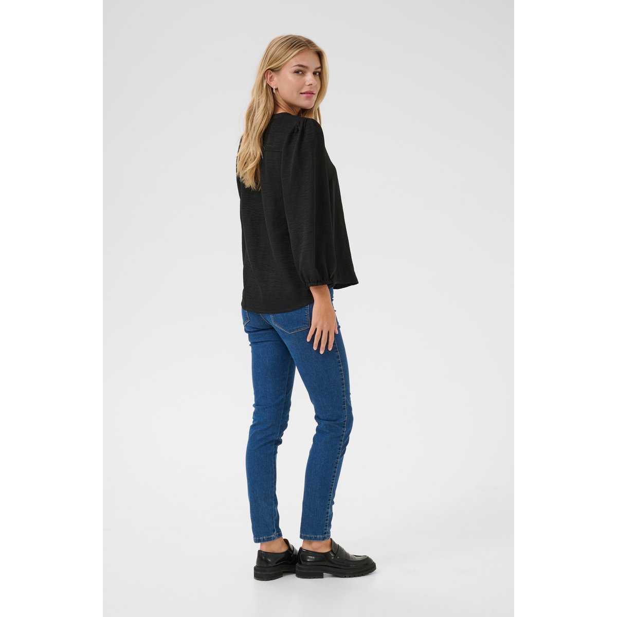 Blouse with long sleeve noir black, KAFFE