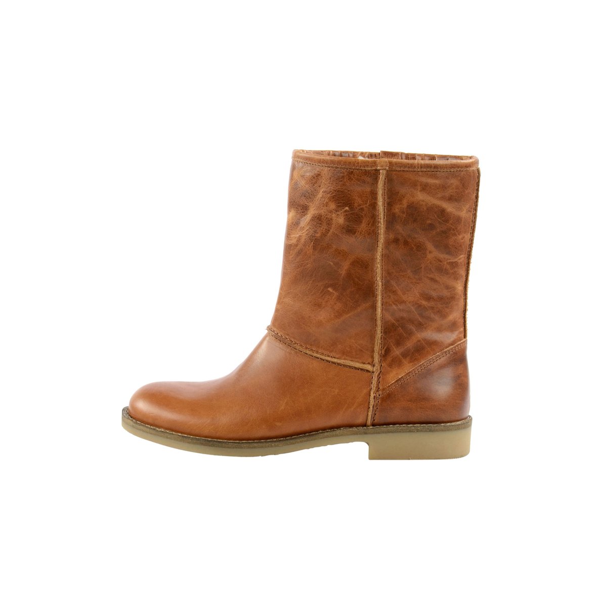 Bottes courtes en cuir cognac, SACHA