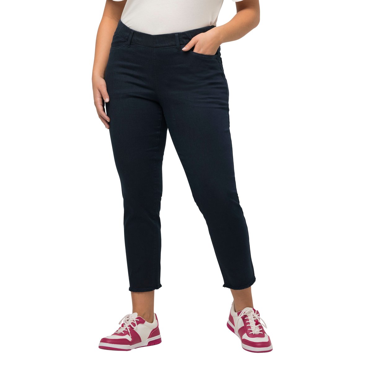 Pantalon 7/8 Sienna. Jambe étroite et ourlet marine, ULLA POPKEN