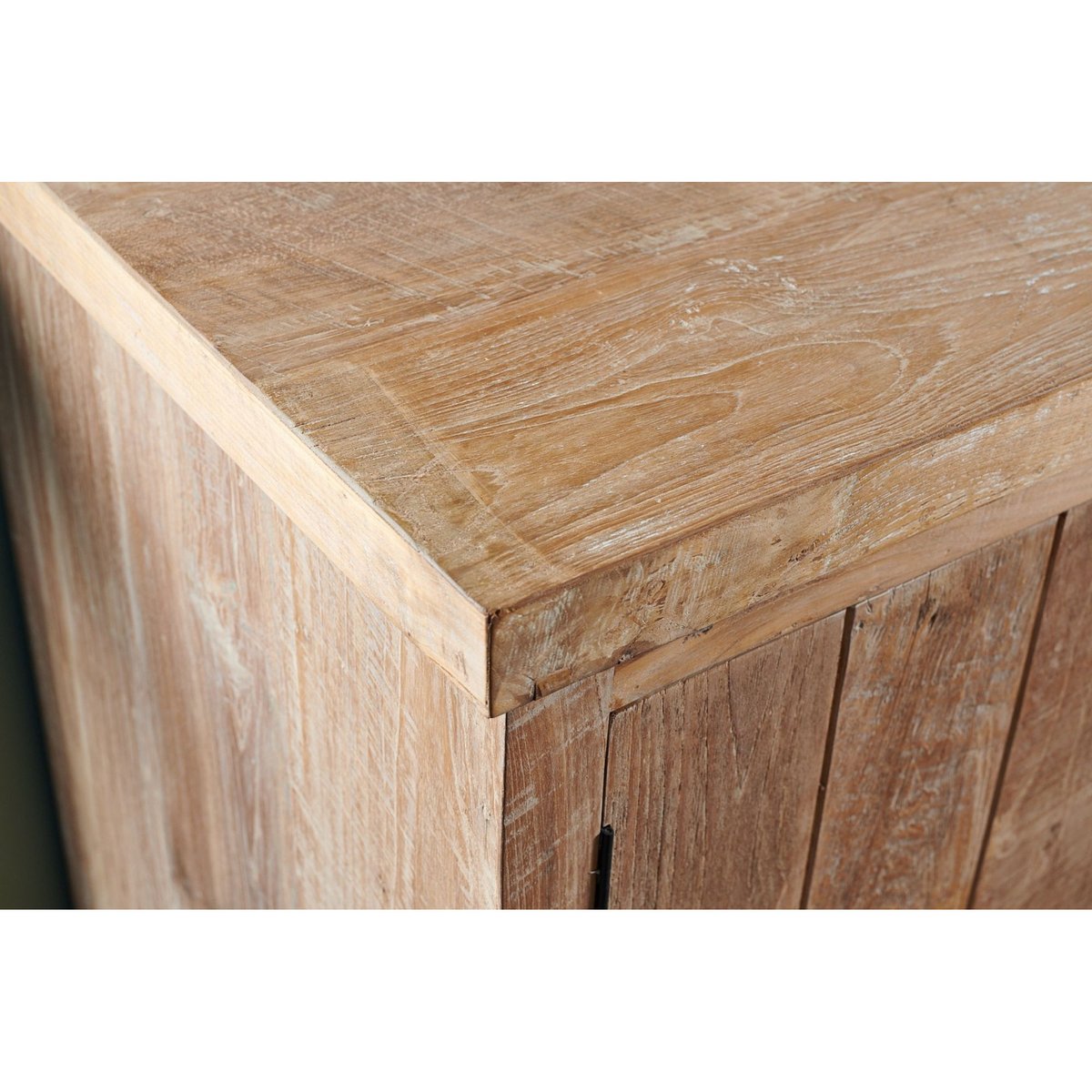 Buffet bas en bois recyclé 2 portes 4 tiroirs L 180 - LINAS bois clair, HELLIN, DEPUIS 1862