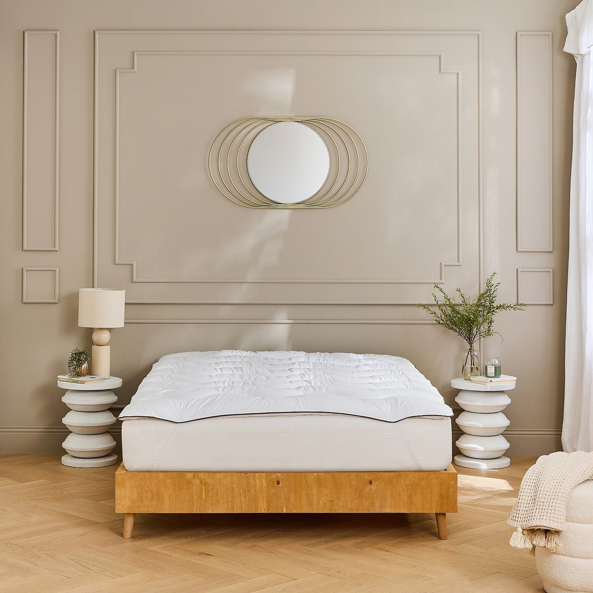 Surmatelas en synthétique 700 g/m² PUR COCON blanc, HABITAT