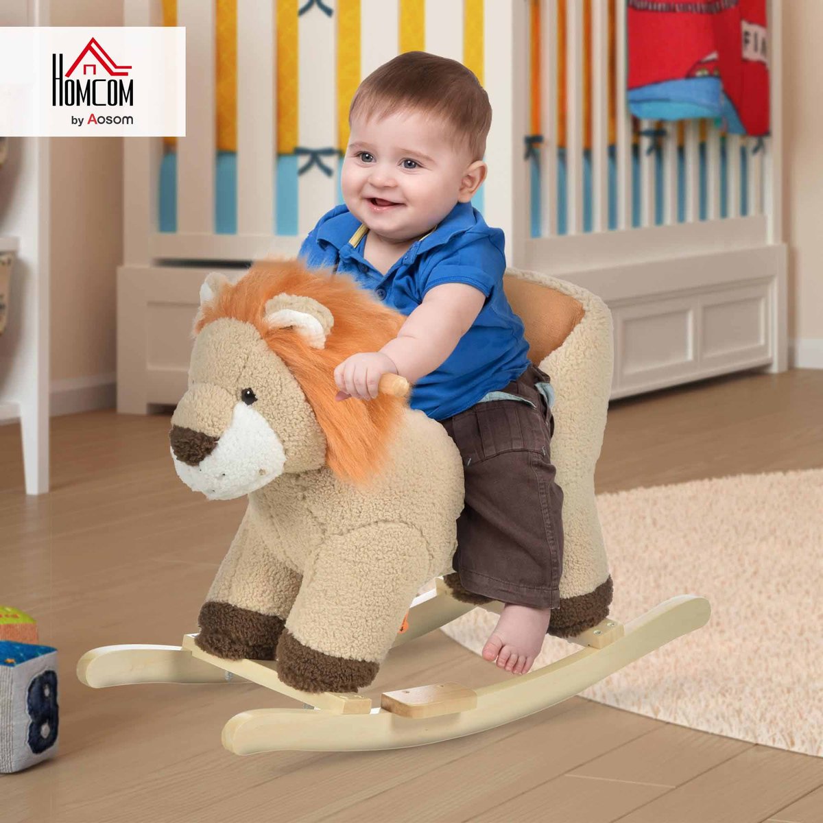Cheval à bascule pour enfants Bois Marron marron, HOMCOM
