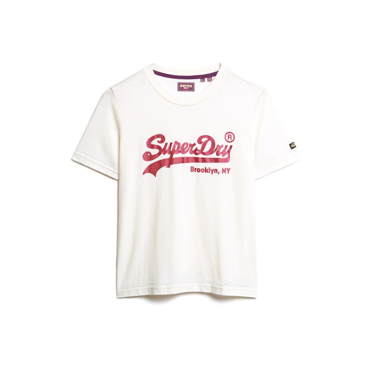 T-shirt avec logo fantaisie Vintage blanc cassé os du désert, SUPERDRY